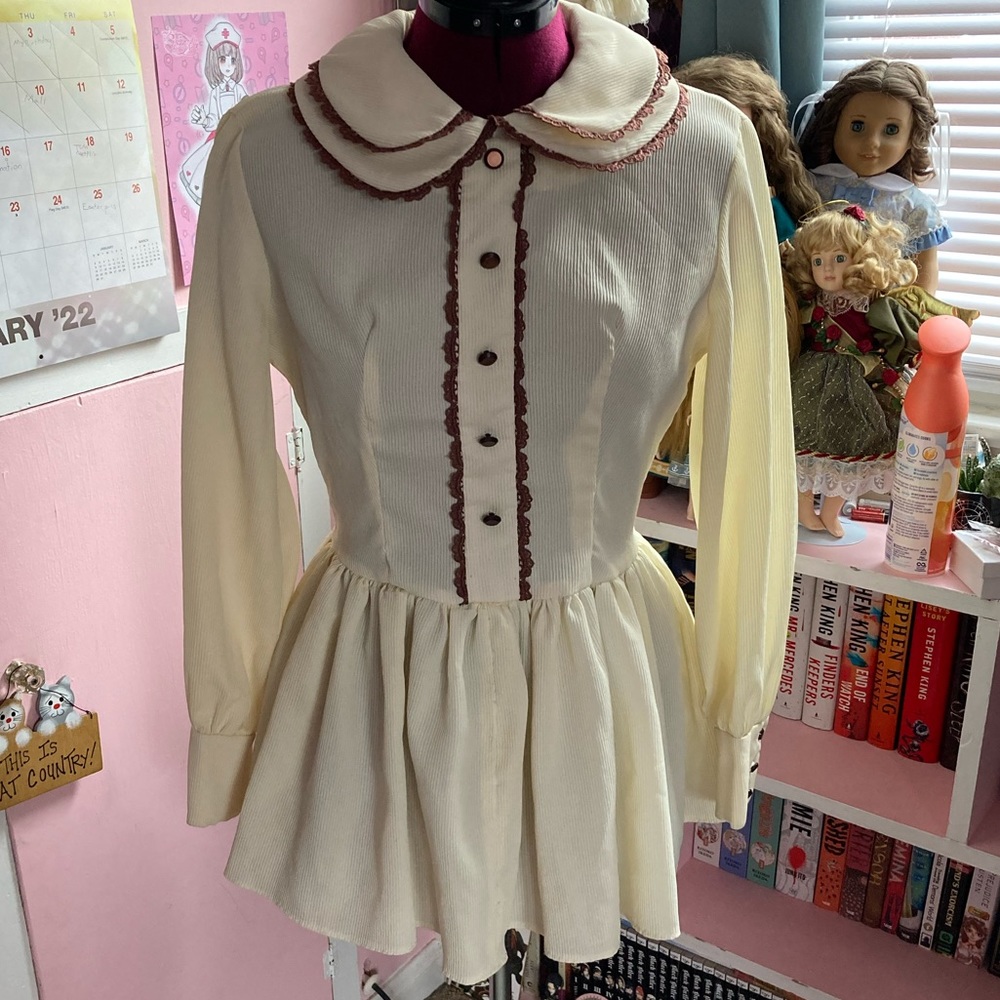 Vintage 1960s to 1970s Blouse or Mini Dress OOAK Mod Hippie Cute Button Up Top